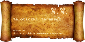 Malobiczki Manassé névjegykártya